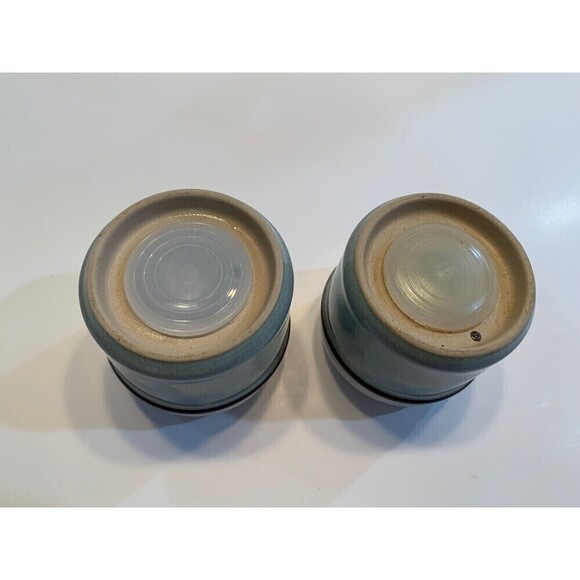 Vintage Denby Romance Salt & Pepper Made In England Blue White Classic Ceramic - Picture 6 of 9